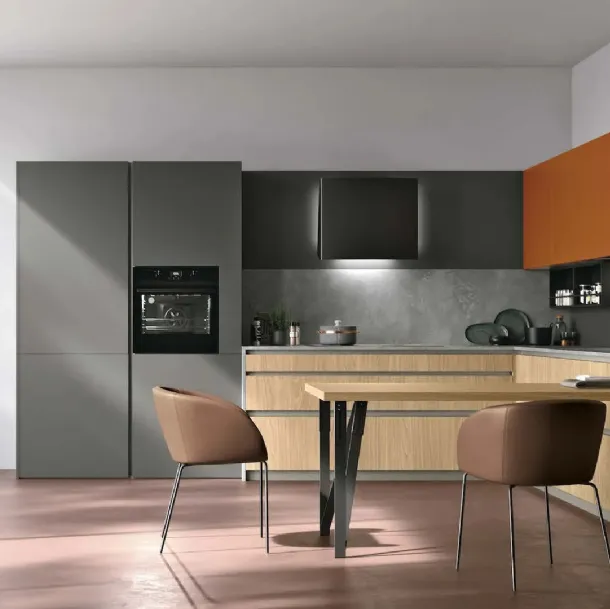 Cuisine moderne en angle avec îlot Metropolis 13 de Stosa