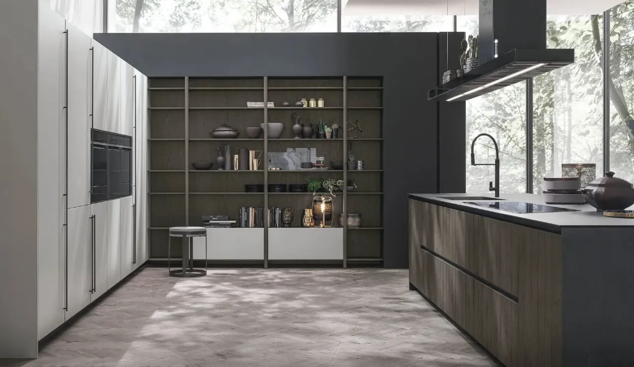 Cuisine moderne avec l'îlot Natural 07 de Stosa