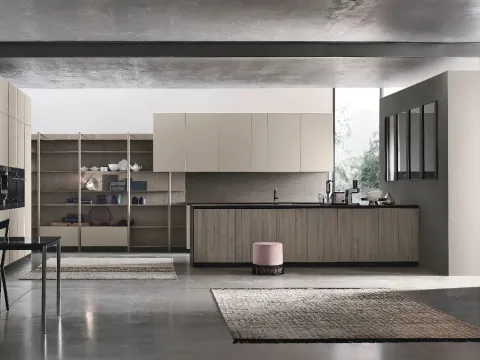 Cuisine moderne avec îlot Natural 08 de Stosa.