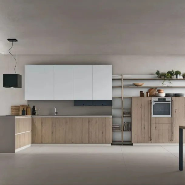 Cuisine moderne avec îlot Natural 09 de Stosa