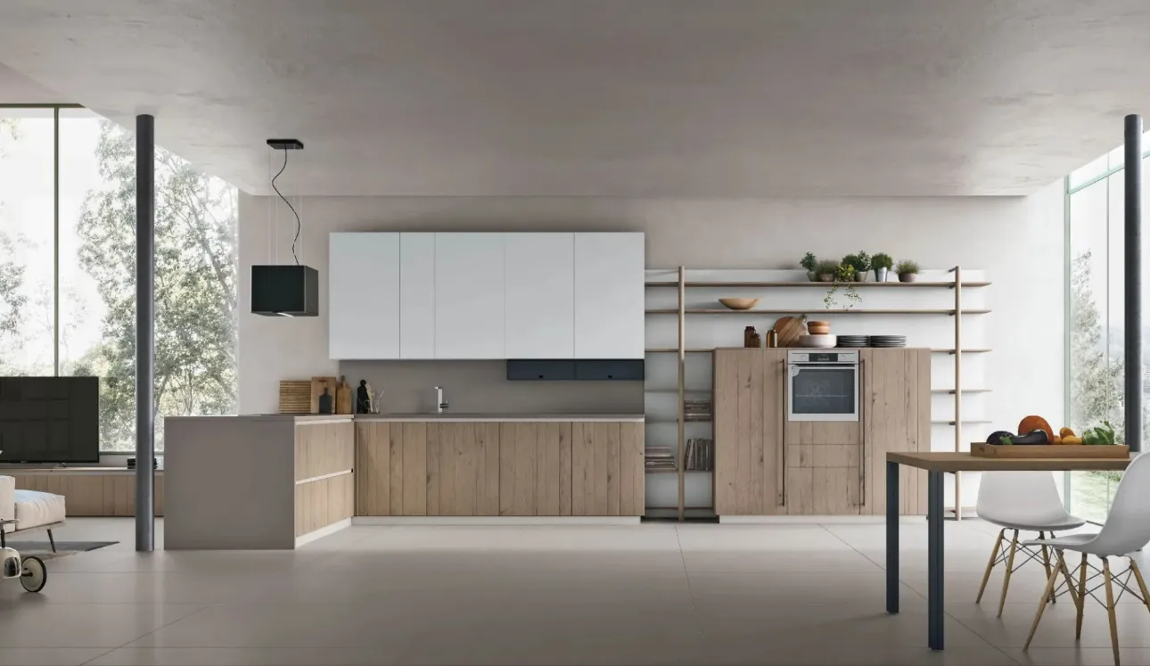 Cuisine moderne avec îlot Natural 09 de Stosa