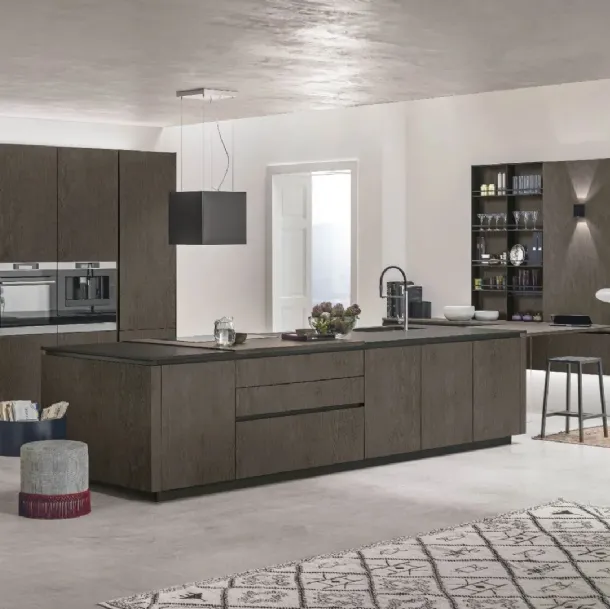 Cuisine moderne avec l'îlot Natural 10 de Stosa.