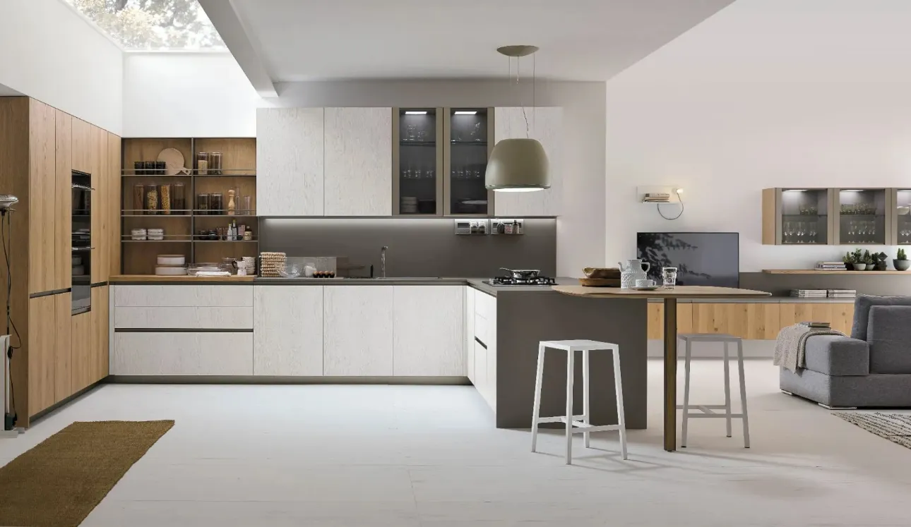 Cuisine moderne avec îlot Natural 12 de Stosa