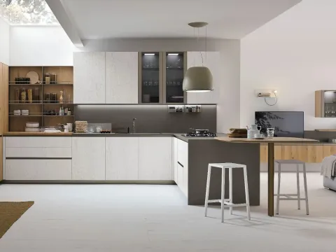Cuisine moderne avec îlot Natural 12 de Stosa