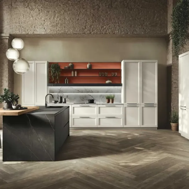 Cuisine moderne en angle avec îlot Palio 06 de Stosa.
