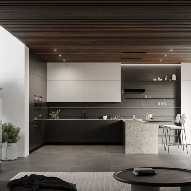 Wega 01 Cuisine moderne avec péninsule Arredo3