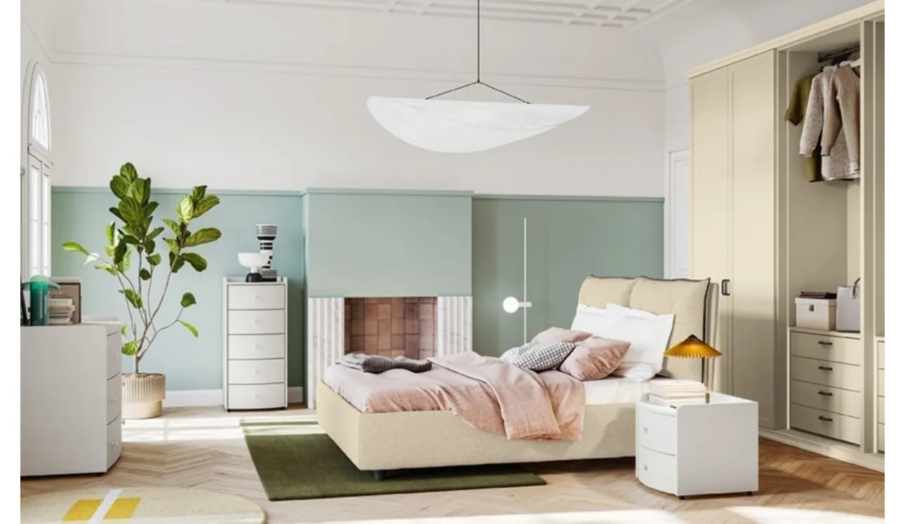 Lit Arcadia Kiss en tissu rembourré de Colombini Casa