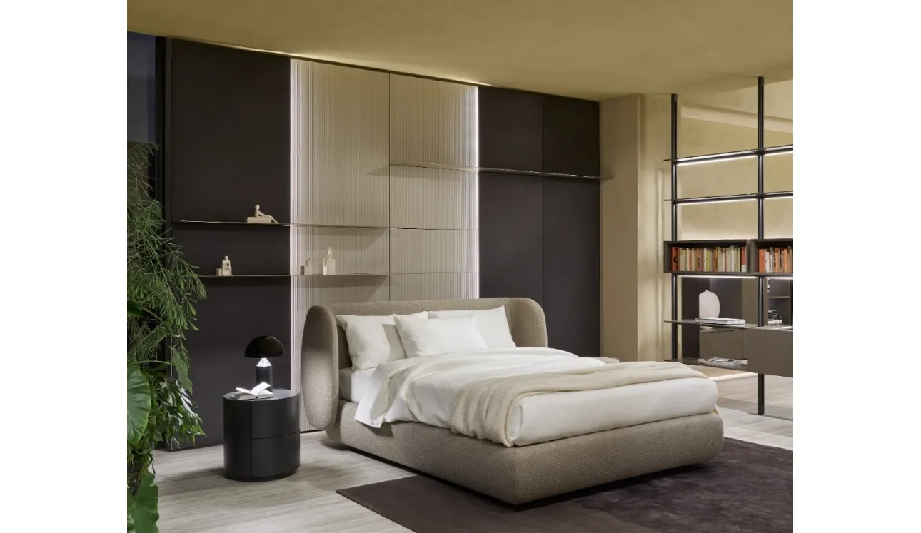 Lit rembourré Cosy avec coffre de rangement de Sangiacomo