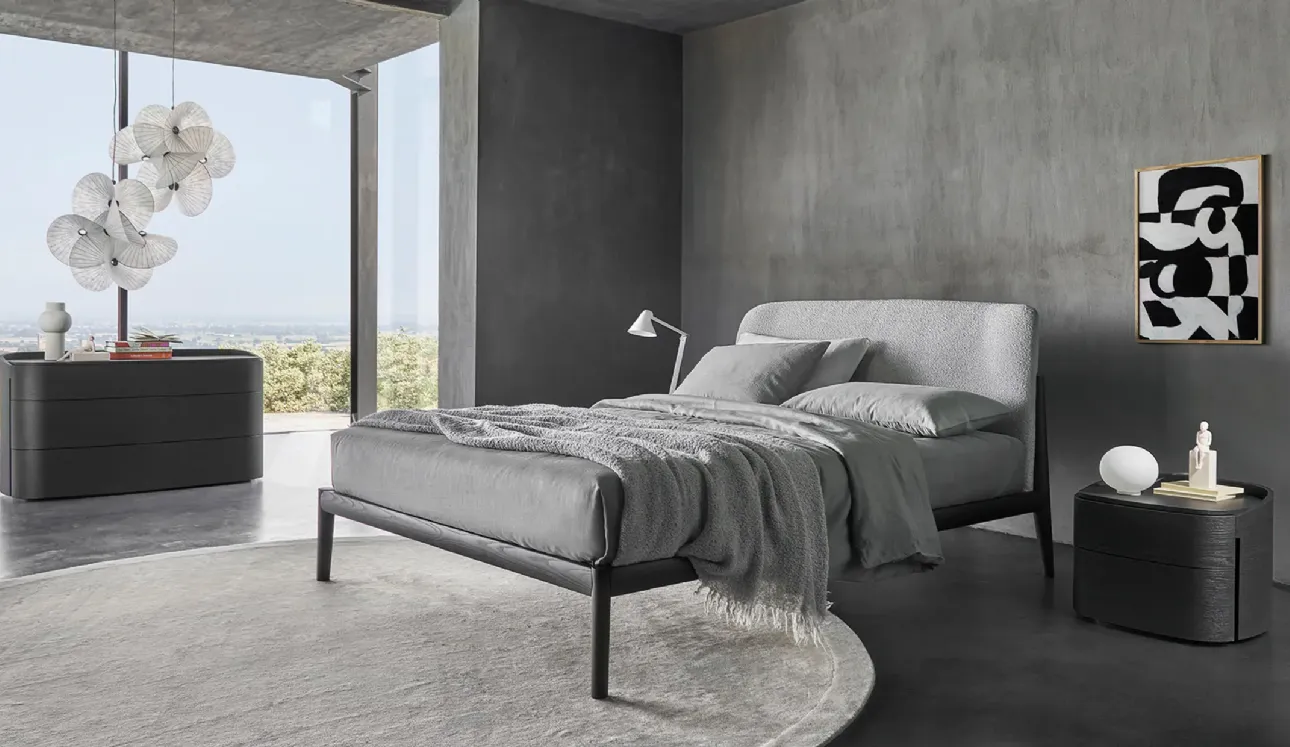 Lit Sissi avec une tête de lit en tissu rembourré de Sangiacomo