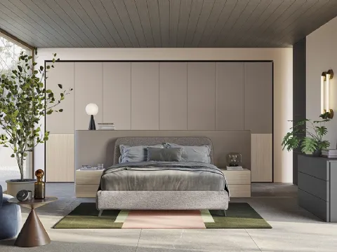 Lit en tissu avec tête de lit Verso de Colombini Casa