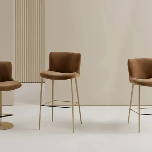 Tabouret Ariel en tissu rembourré de Bontempi