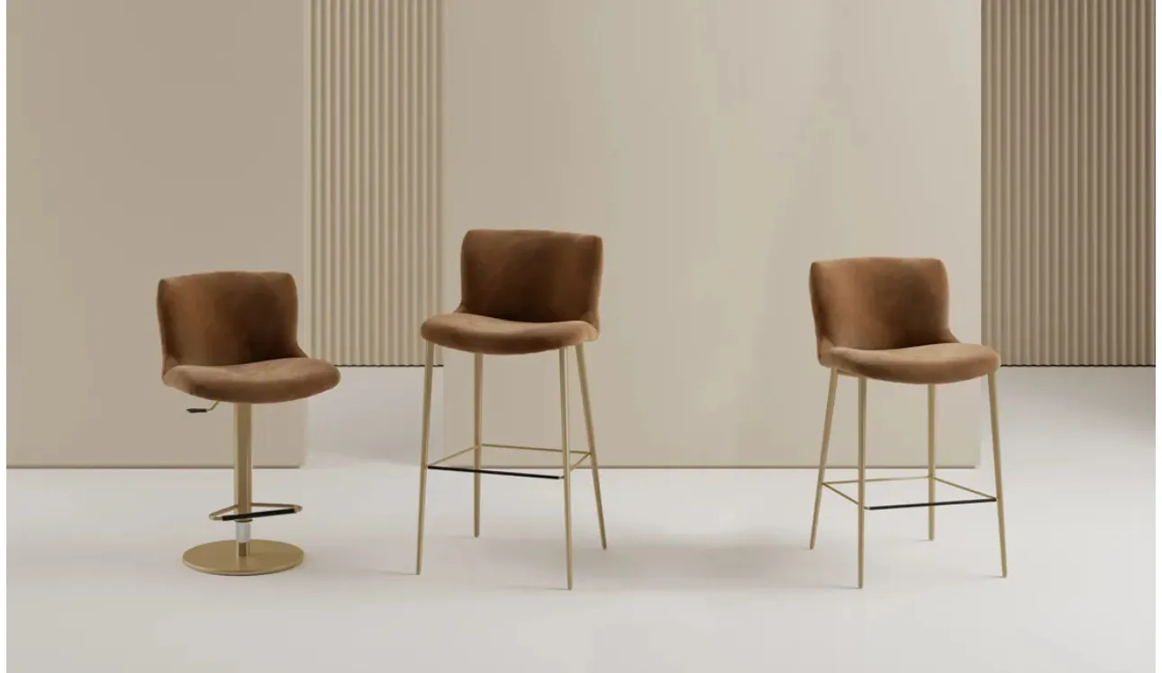 Tabouret Ariel en tissu rembourré de Bontempi