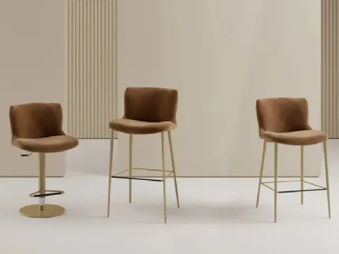 Tabouret Ariel en tissu rembourré de Bontempi