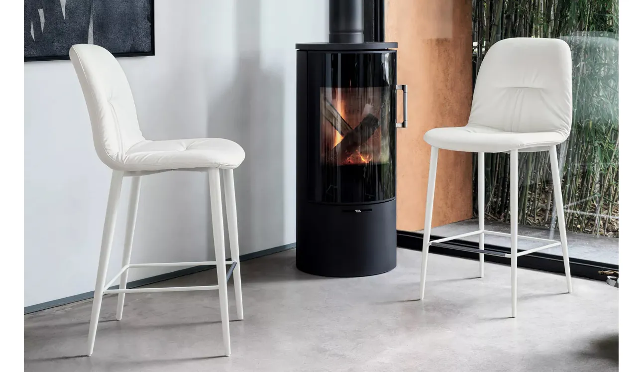 Tabouret en simili cuir Chantal de Bont