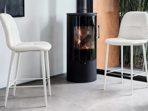 Tabouret en simili cuir Chantal de Bont