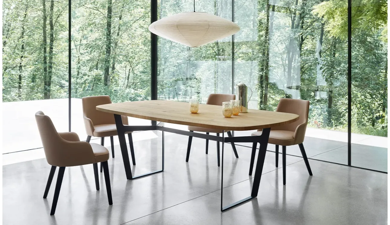 Chaise Eva en simili cuir avec accoudoirs de Sangiac