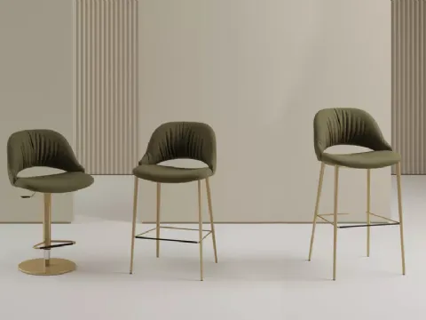 Tabouret Nova en tissu rembourré de Bontempi.