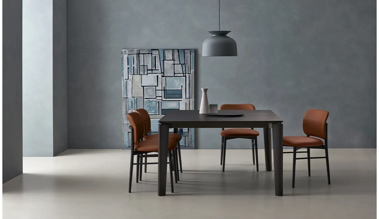 Table extensible Desco en chêne anthracite de Sangiacomo