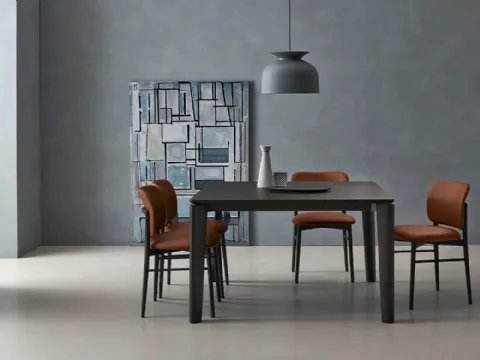 Table extensible Desco en chêne anthracite de Sangiacomo