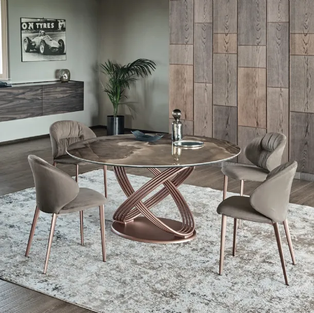 Table ronde de fusion en SuperMarbre de Bontempi