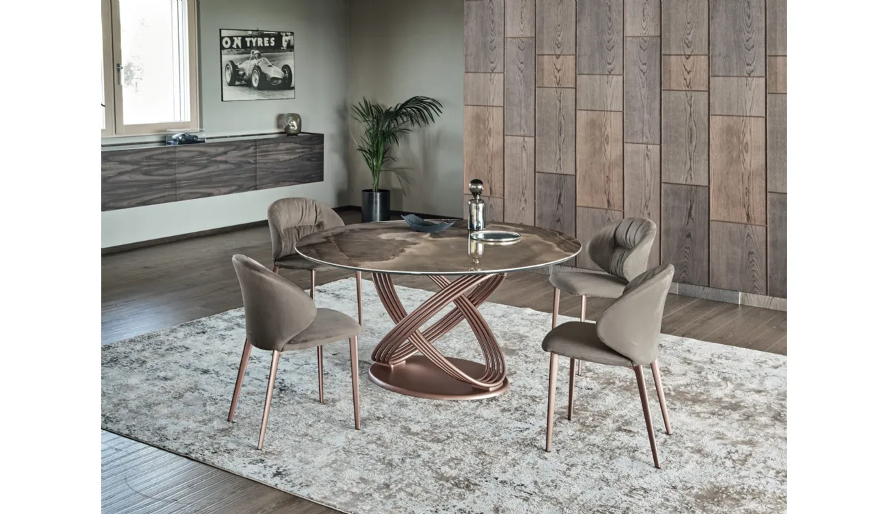 Table ronde de fusion en SuperMarbre de Bontempi