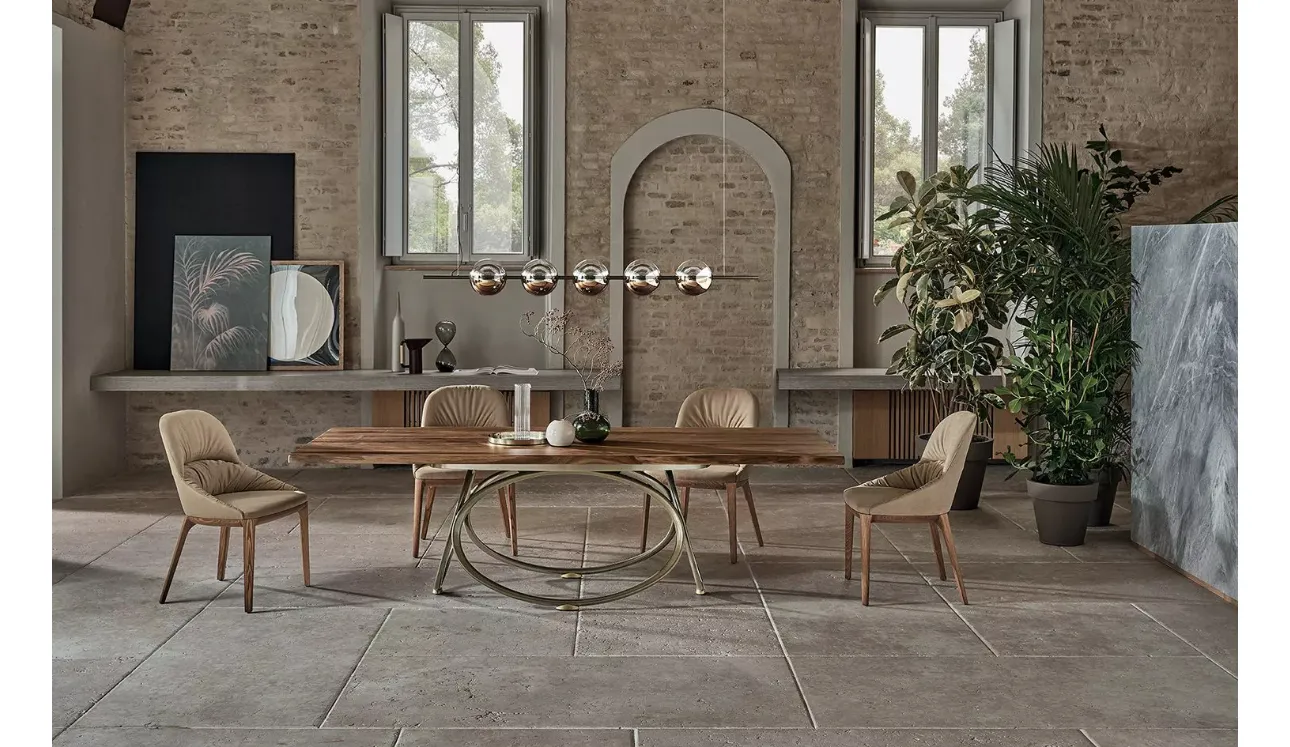 Table en bois massif Louis de Bontempi