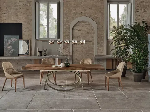 Table en bois massif Louis de Bontempi