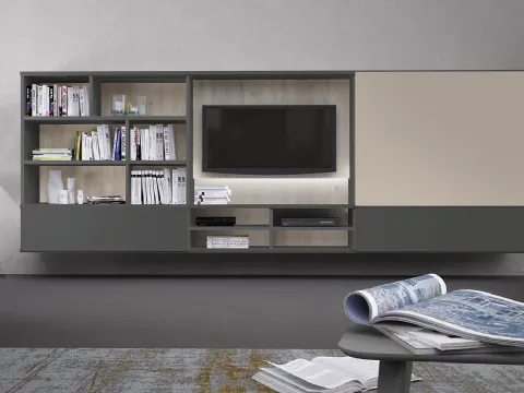 Bibliothèque modulaire suspendue Infinity L24 de Colombini Casa.