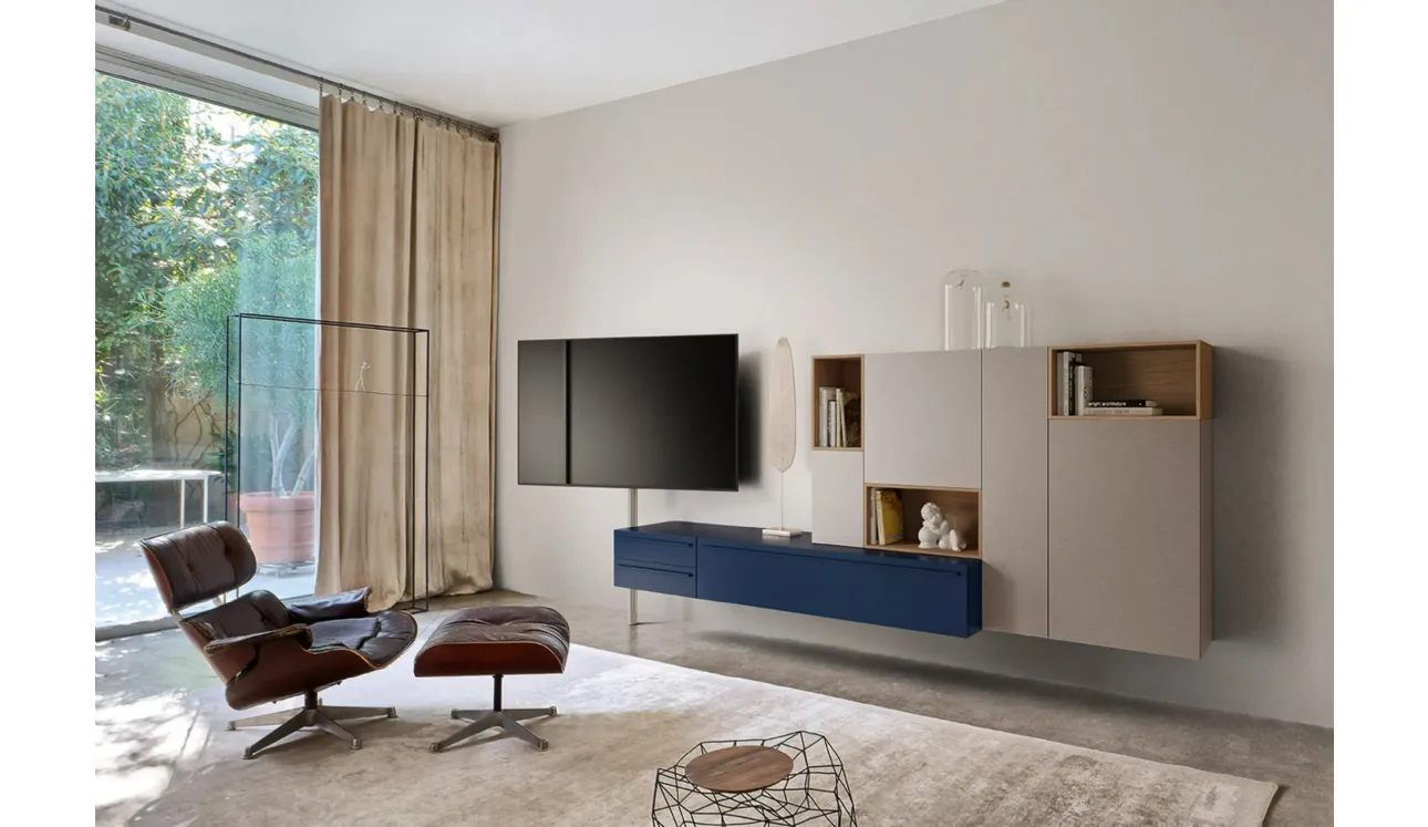 Meuble TV vidéo laqué de Sangiacomo