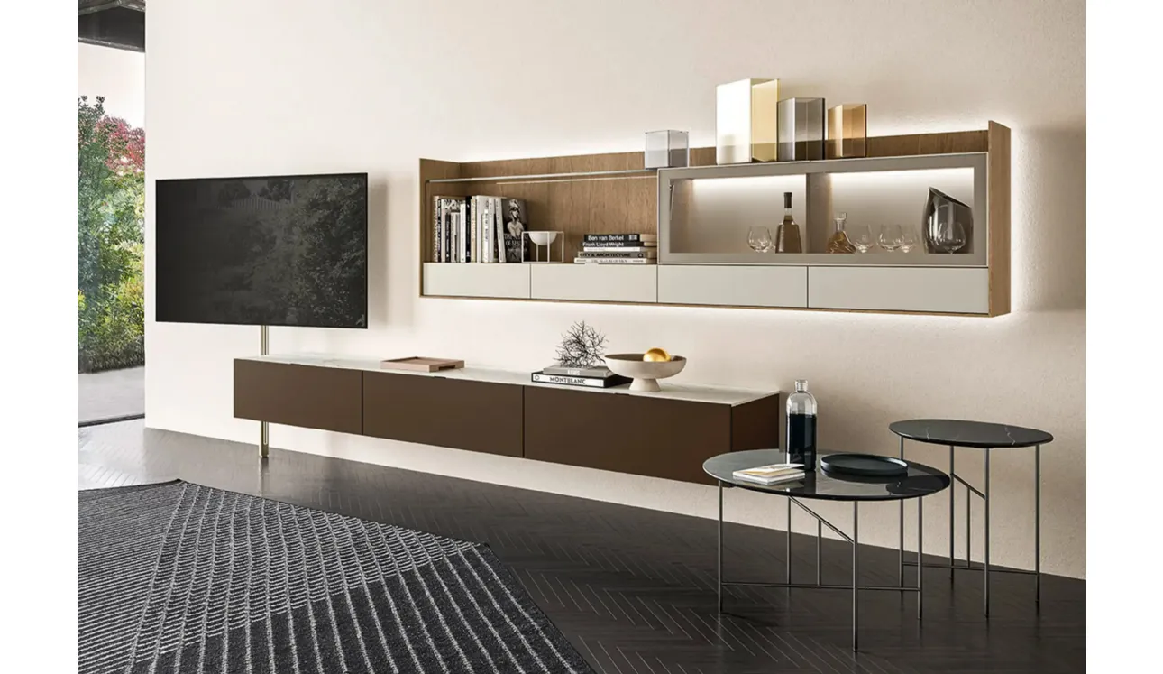 Meuble TV vidéo en laqué de Sangiacomo