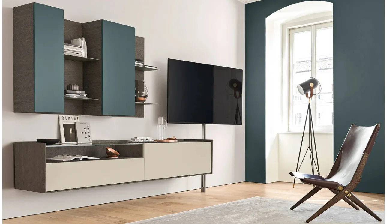 Meuble TV vidéo en laqué de Sangiacomo