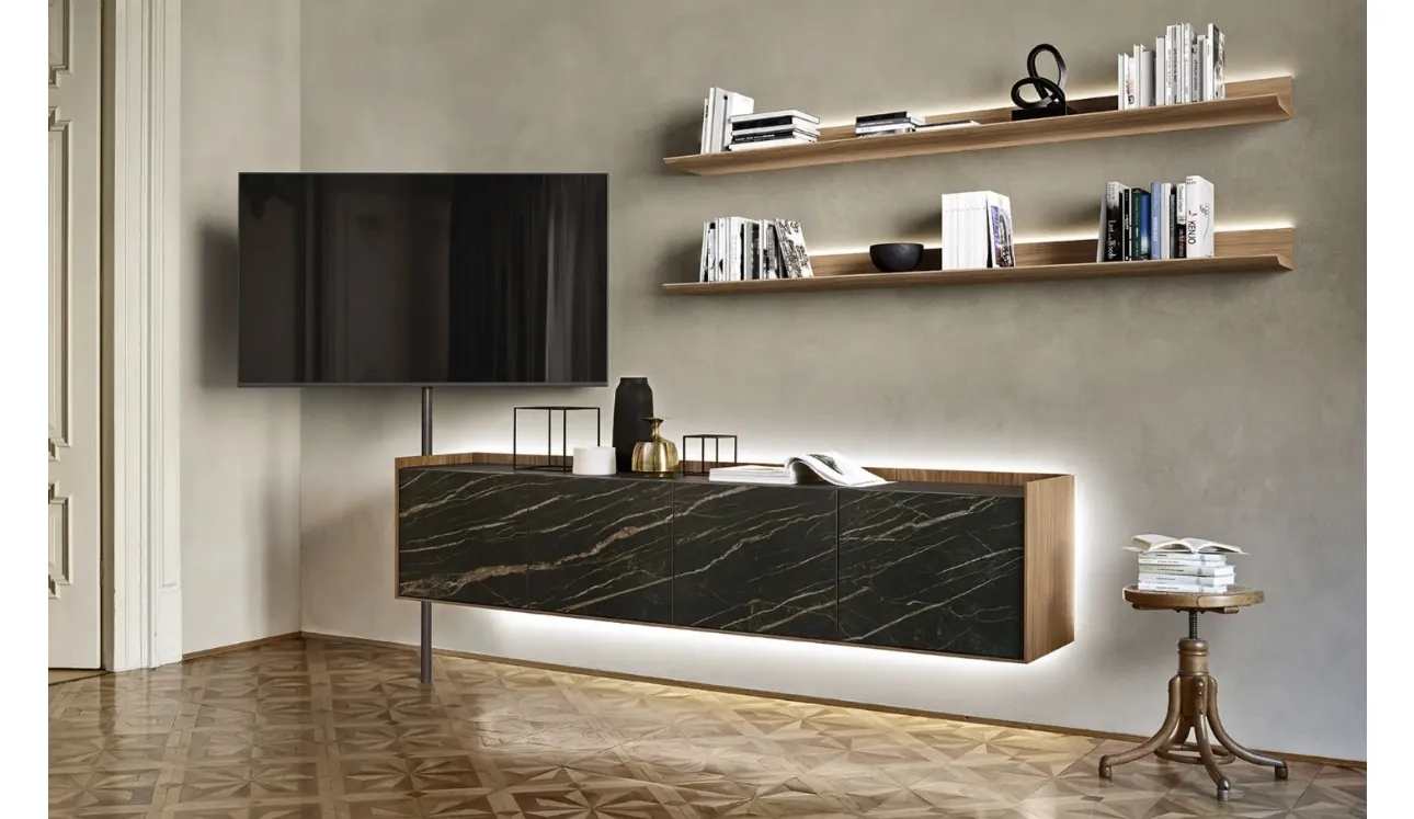 Meuble TV en céramique et bois 