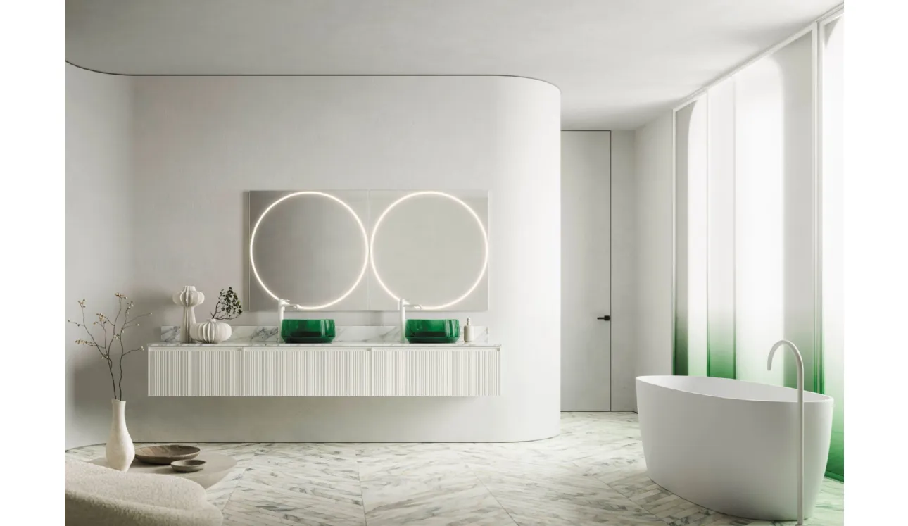 Meuble suspendu de salle de bain Absolute 43 en verre laqué d'Ar