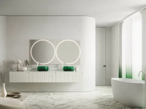 Meuble suspendu de salle de bain Absolute 43 en verre laqué d'Ar