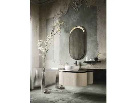 Meuble de salle de bain suspendu Almond 01 en laminam Alaska par Arbi