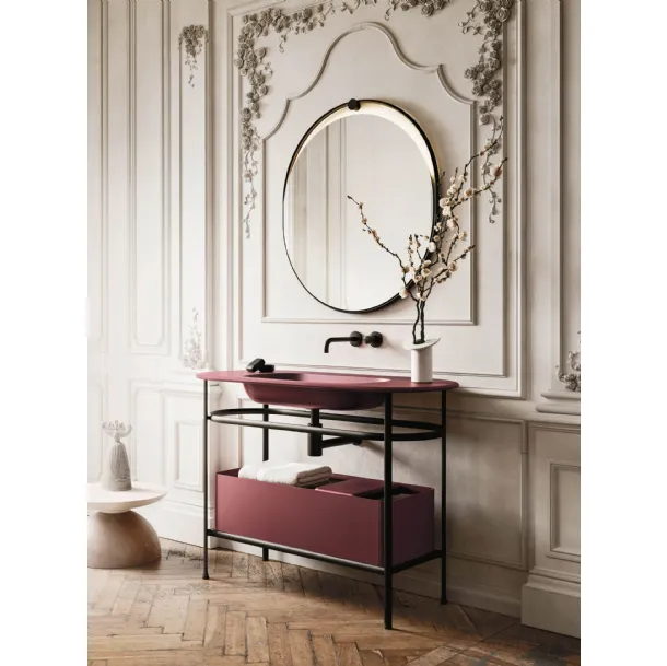 Meuble de salle de bains suspendu Almond 02 laqué mat par Arbi