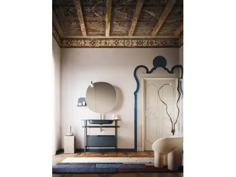 Meuble de salle de bain sur pied Almond 06 en laque bleu Lapponia mat par Ar