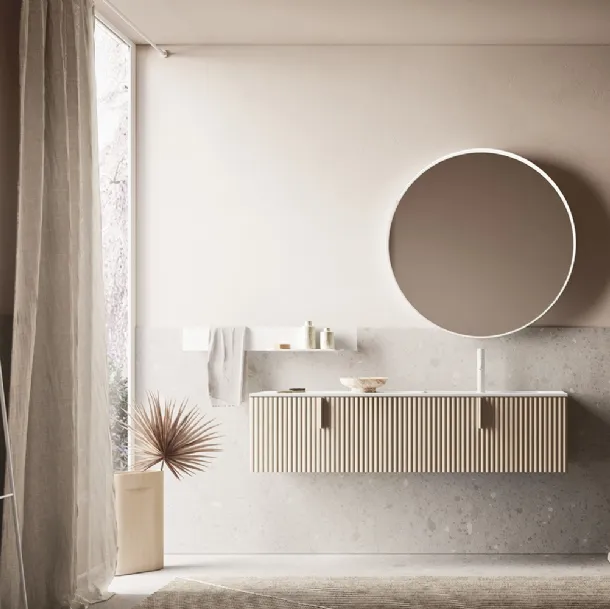 Meuble de salle de bain suspendu Code Wave 09 en bois par Arbi