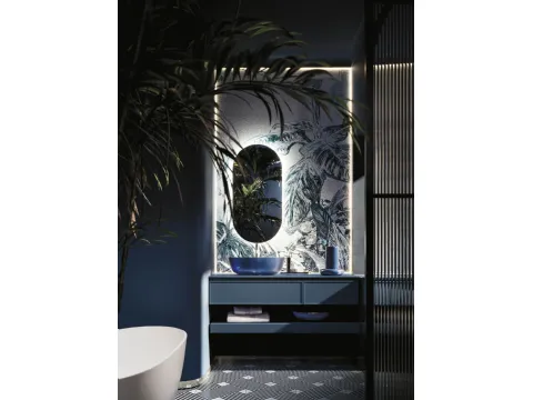 Meuble de salle de bain suspendu Decor Blue Forest laqué par Arbi