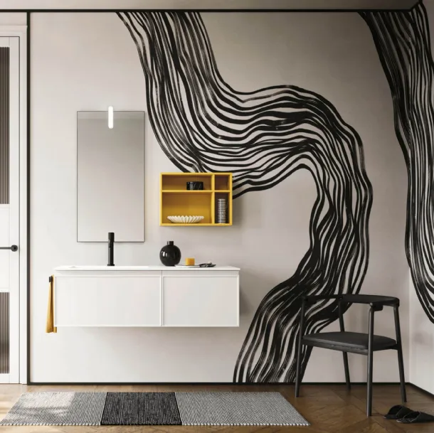 Meuble de salle de bain Decor Graphic blanc d'Arbi