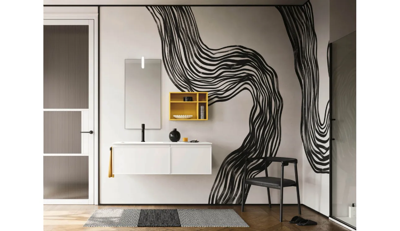 Meuble de salle de bain Decor Graphic blanc d'Arbi