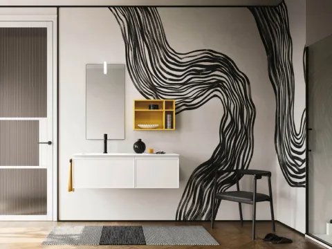 Meuble de salle de bain Decor Graphic blanc d'Arbi
