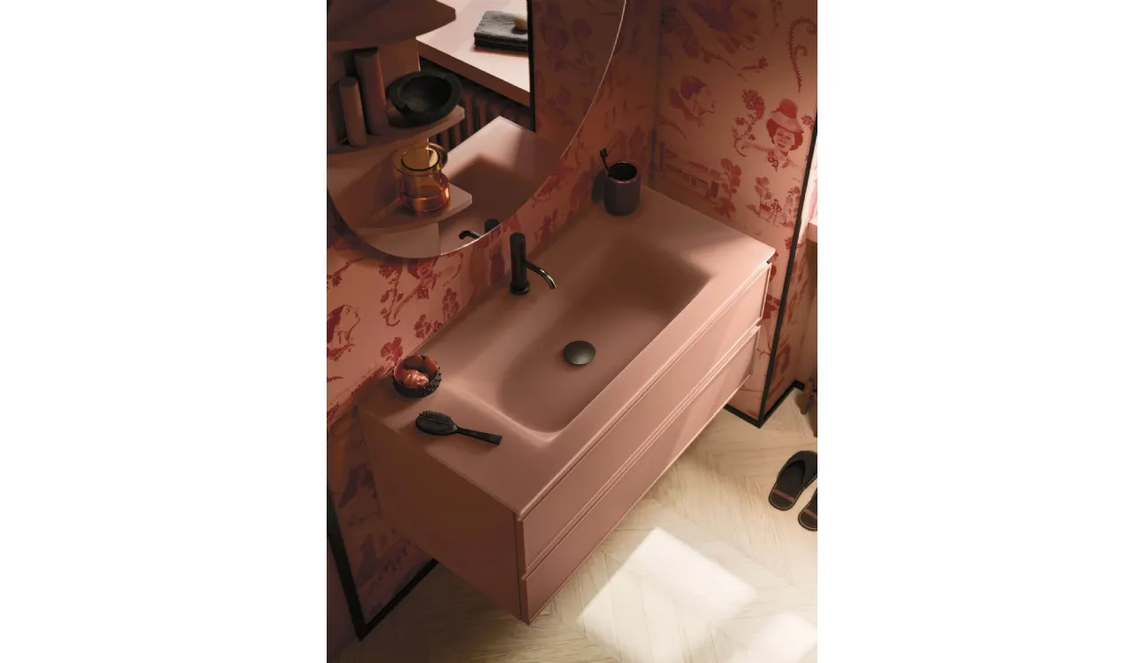 Meuble suspendu pour salle de bain Decor Pink palette en laqué par Arbi