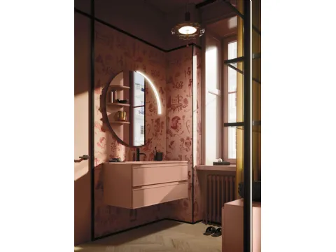 Meuble de salle de bain suspendu Decor Pink palette en laqué d'Arbi