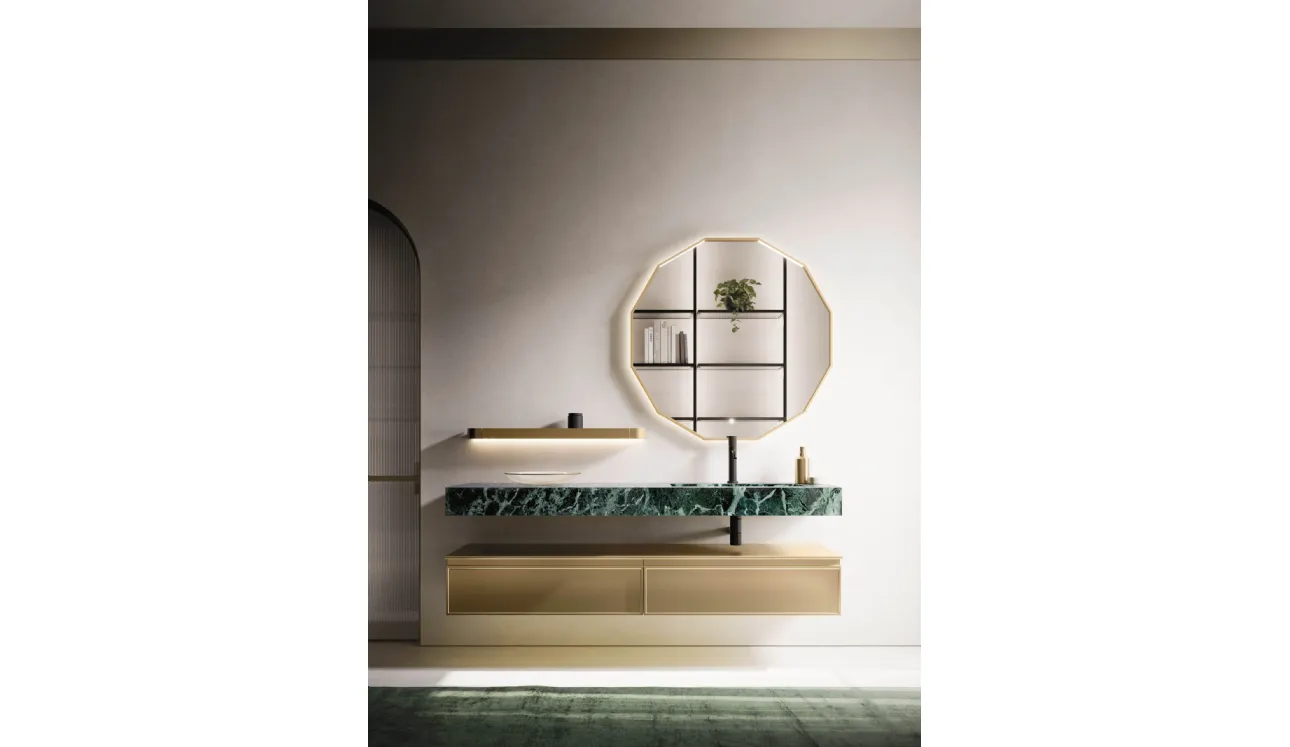 Meuble suspendu pour salle de bain Decor Precious gold d'Arbi