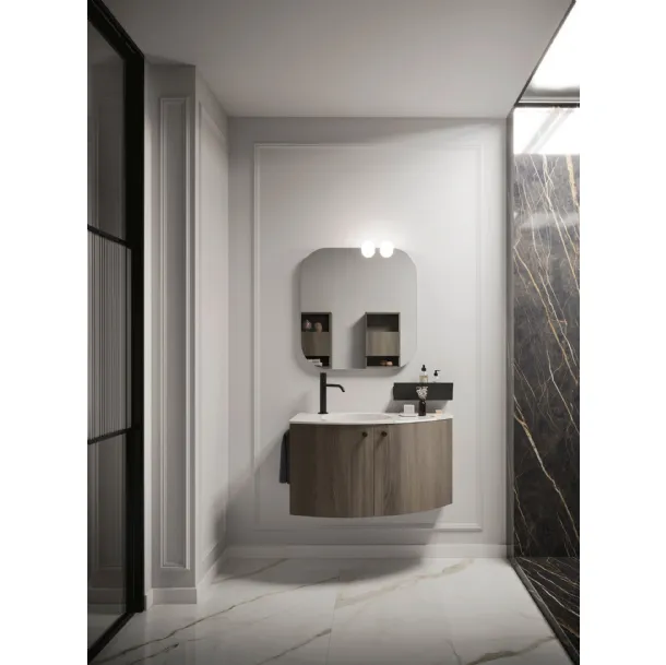 Meuble de salle de bain suspendu Ho-me plus courbé 46 de