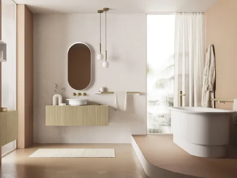 Meuble de salle de bains suspendu Luxor 01 en bois d