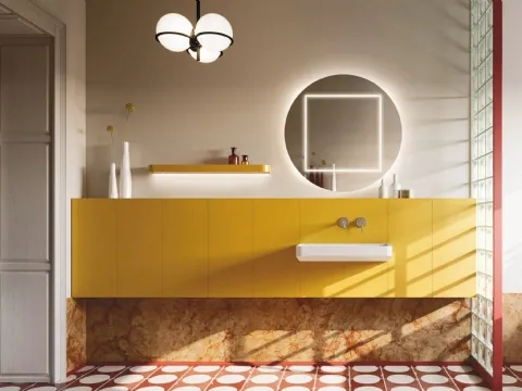 Meuble de salle de bain suspendu gain de place Over 01 d'