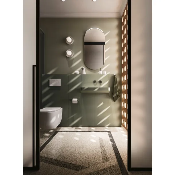 Meuble de salle de bain au sol gain de place Over 02 d'