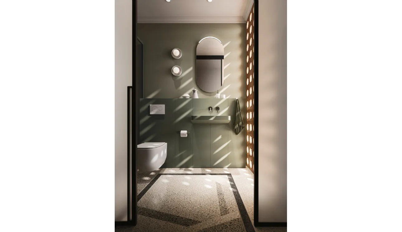 Meuble de salle de bain au sol gain de place Over 02 d'